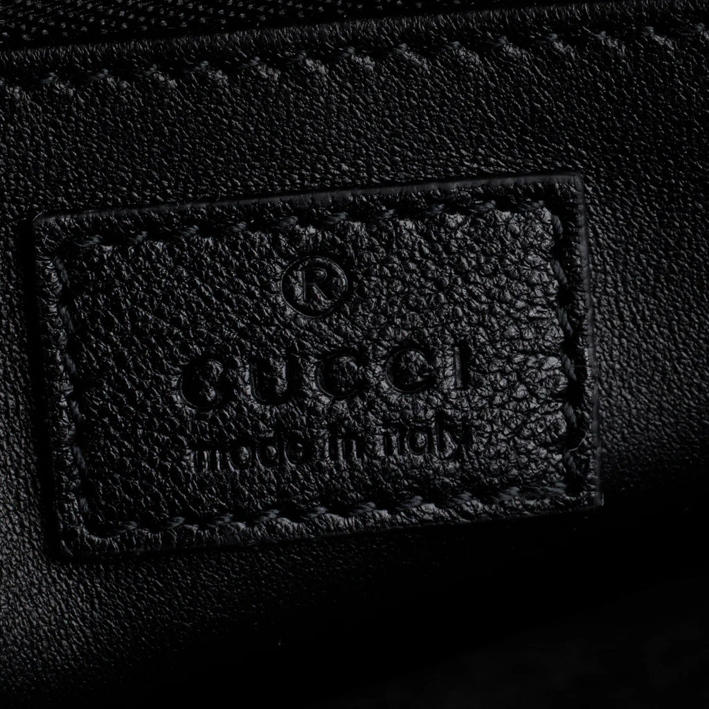 Black Leather Shearling Trim Horsebit 1955 Small Shoulder Bag