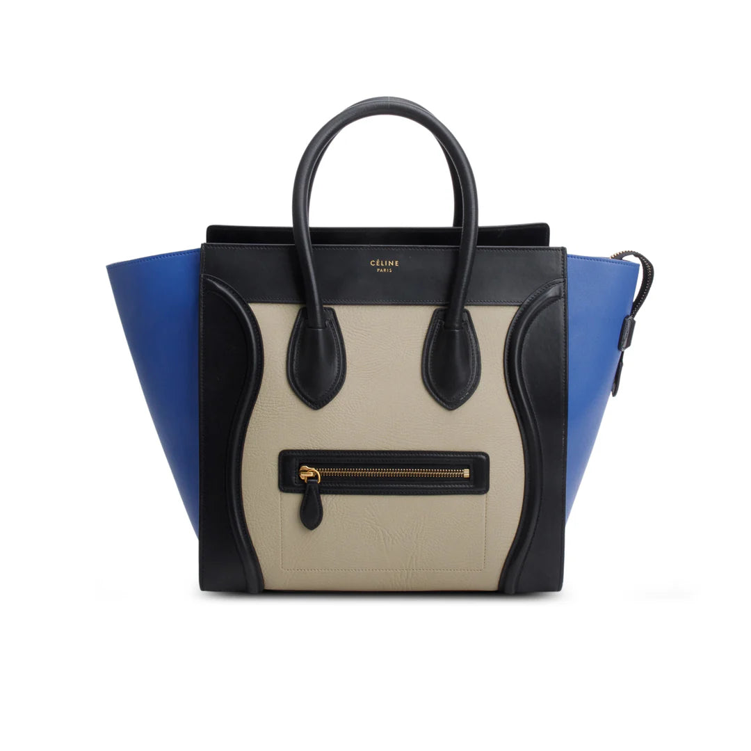 Tri-Color Elephant Calfskin Mini Luggage Tote