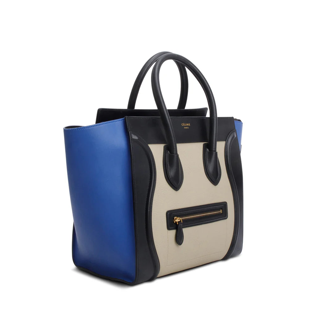 Tri-Color Elephant Calfskin Mini Luggage Tote