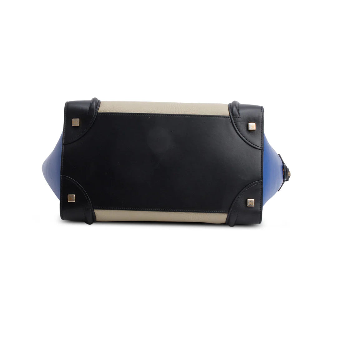 Tri-Color Elephant Calfskin Mini Luggage Tote