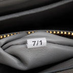 Grey Ostrich Leather Small Double Zip Galleria