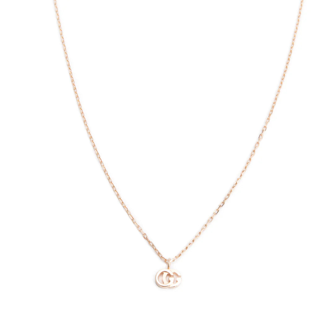 18k Rose Gold Mini Interlocking G Pendant Necklace