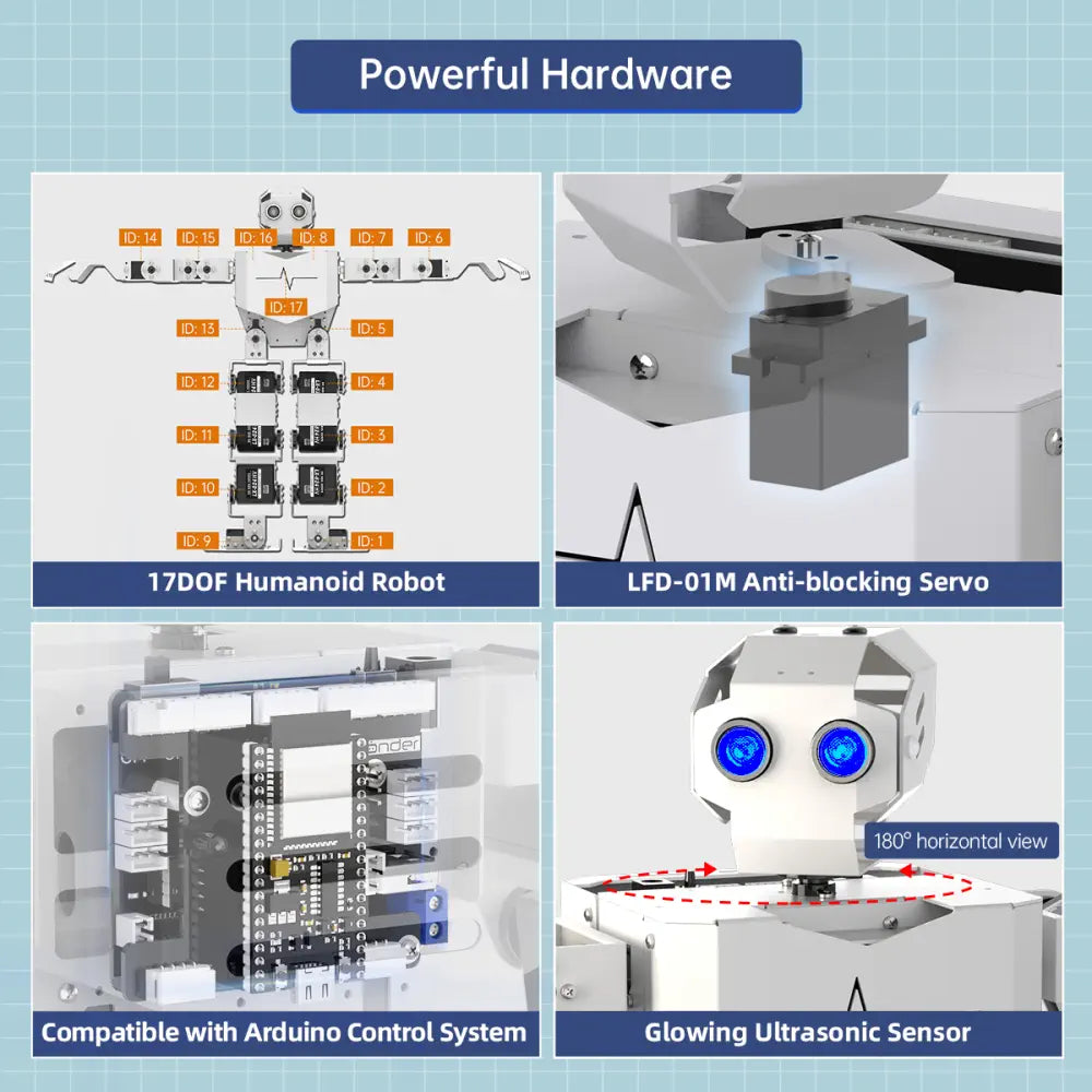 Hiwonder Tonybot Humanoid Robot with AI Vision & Voice Interaction, Educational Programming Kit, Supports Arduino, Scratch & Python (Advanced Kit)