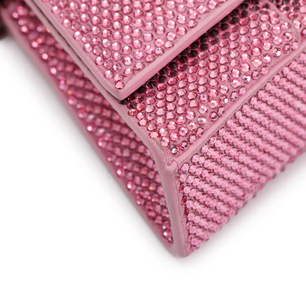 Pink Rhinestone Hourglass Wallet on Chain w/ Box