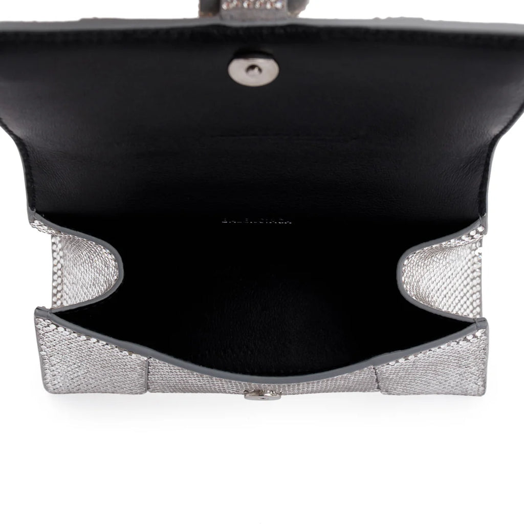 Suede Rhinestone Hourglass XS Top Handle Bag w/ Strap