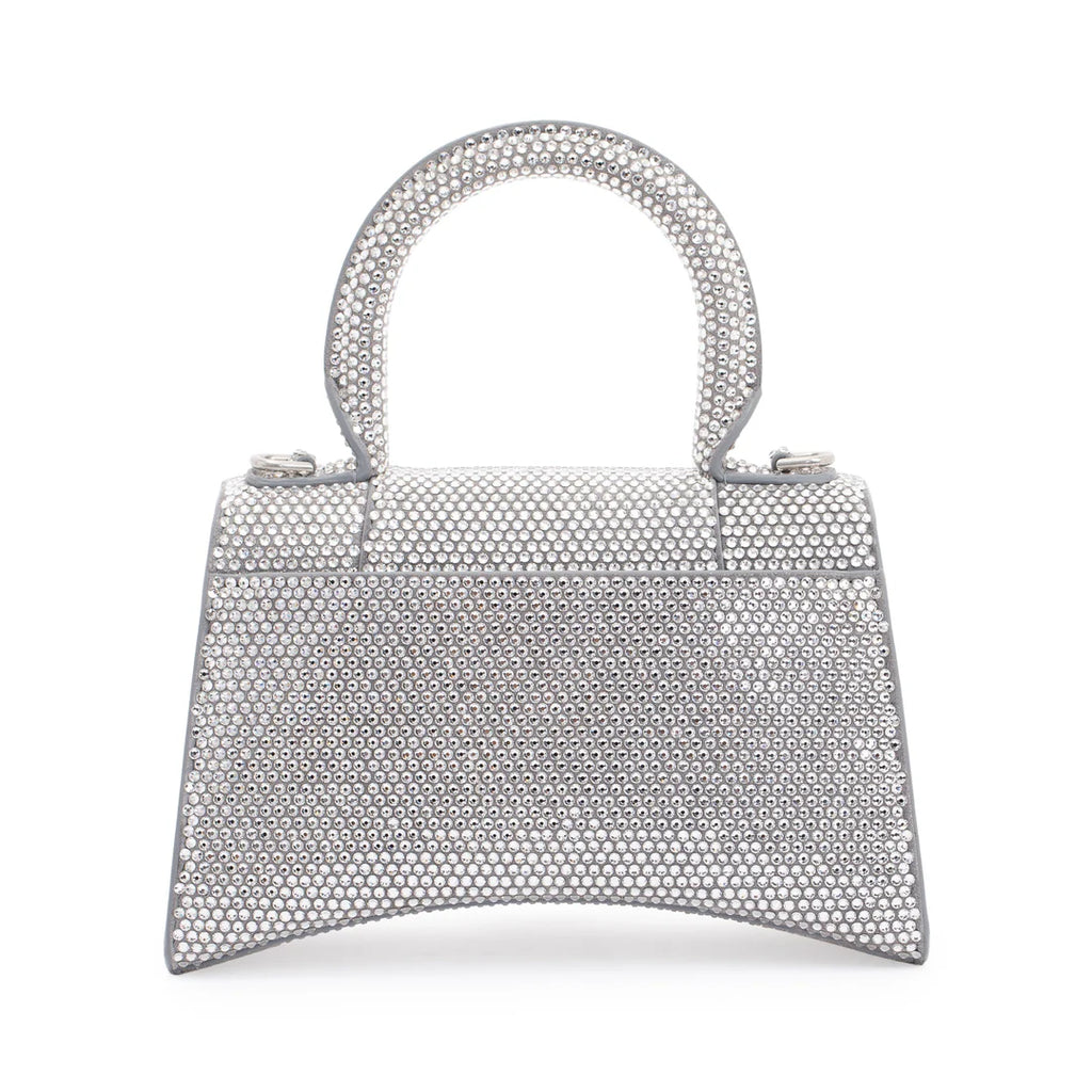 Suede Rhinestone Hourglass XS Top Handle Bag w/ Strap
