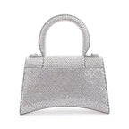 Suede Rhinestone Hourglass XS Top Handle Bag w/ Strap