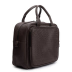 Brown intrecciato Leather Top Handle Briefcase
