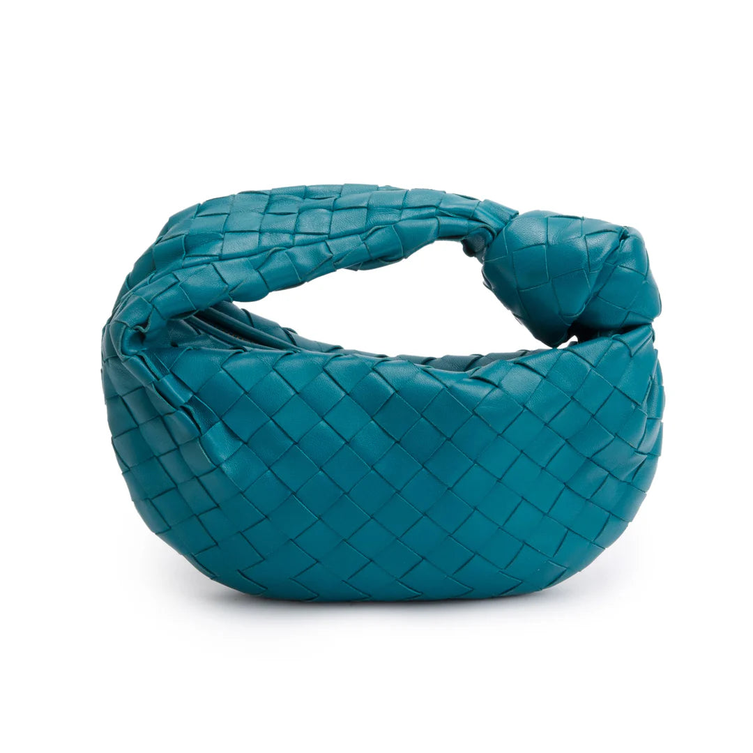 Turquoise Intrecciato Leather Mini Jodie Bag