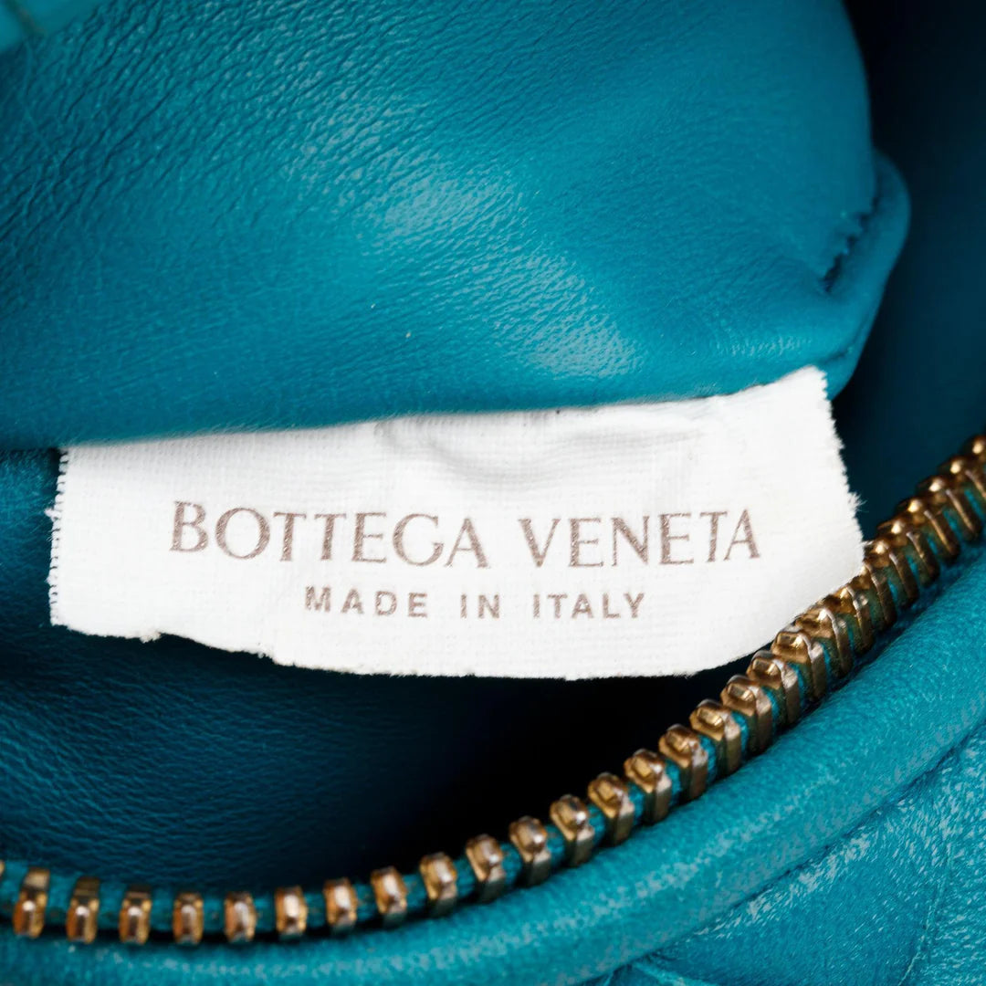 Turquoise Intrecciato Leather Mini Jodie Bag