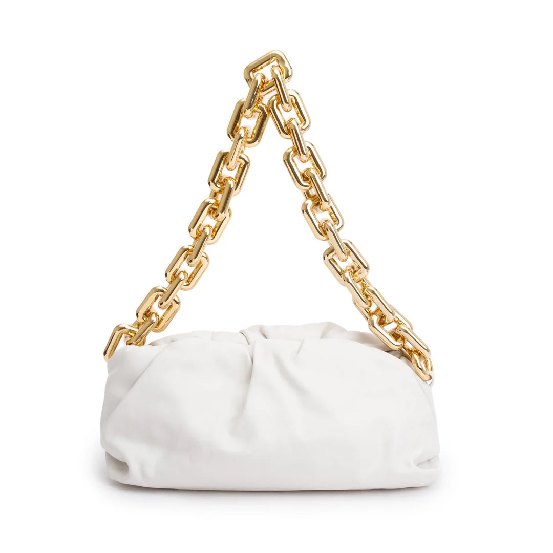 White Nappa Leather The Chain Pouch
