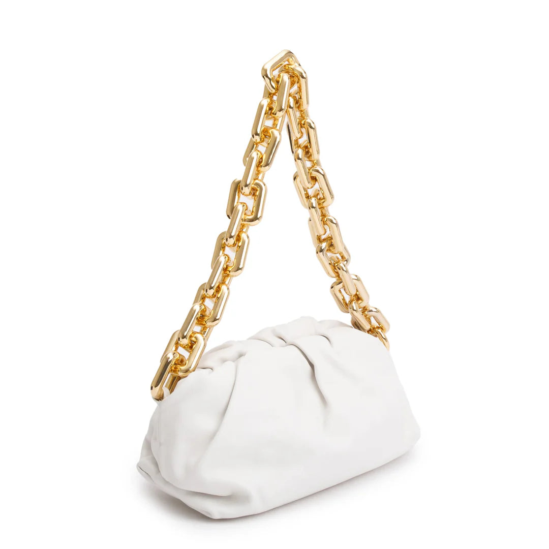 White Nappa Leather The Chain Pouch