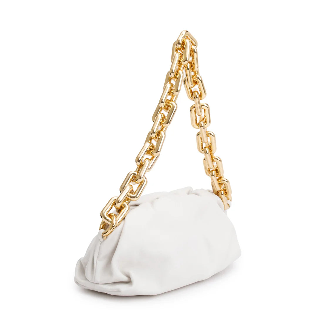 White Nappa Leather The Chain Pouch