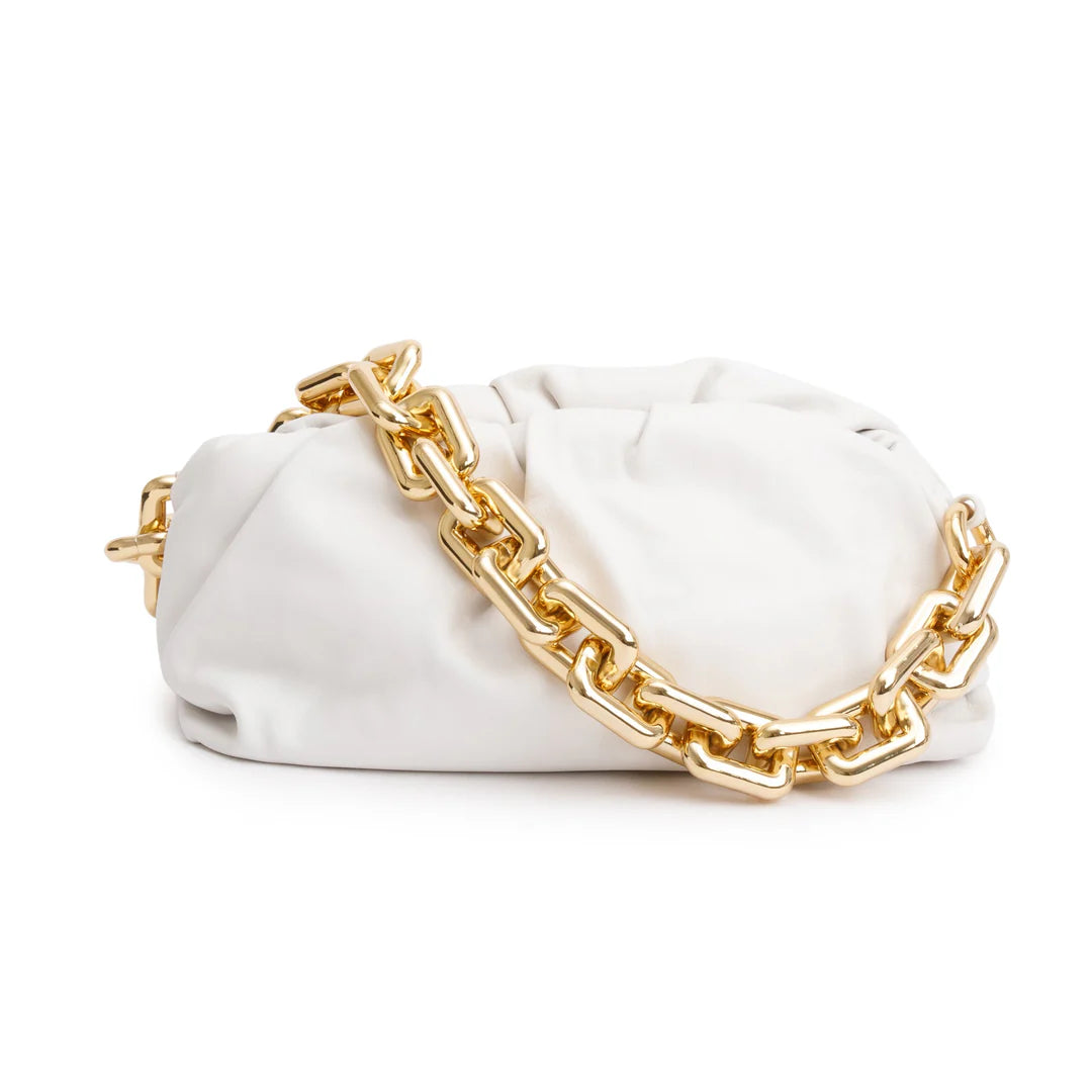 White Nappa Leather The Chain Pouch