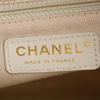 Black Lambskin Leather Camellia Logo Tote Bag