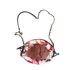 Black Perforated Calfskin See Through Bucket Bag w/ Pouch