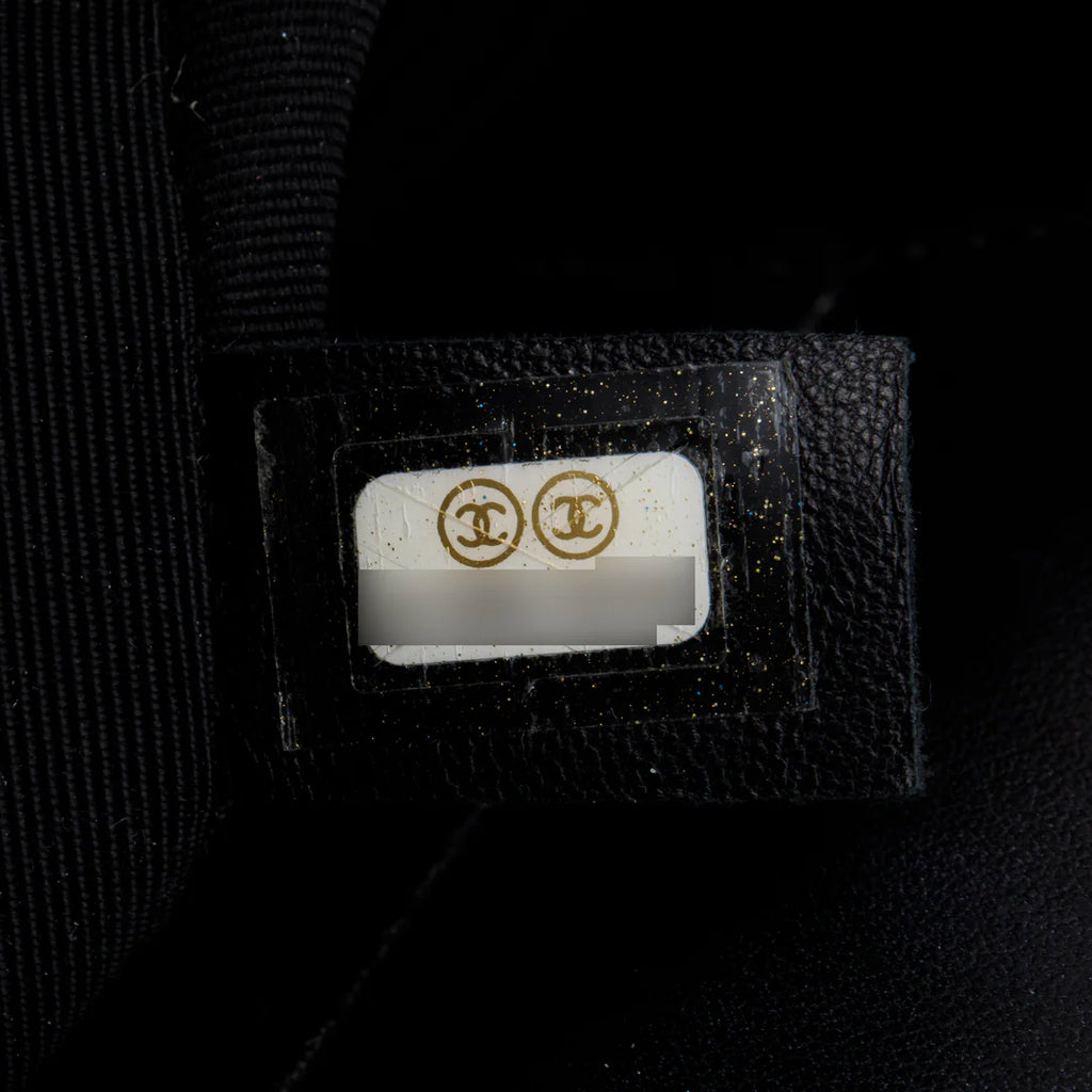 Black Quilted Lambskin Leather Boy Shopping Tote