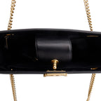 Black Quilted Lambskin Leather Boy Shopping Tote