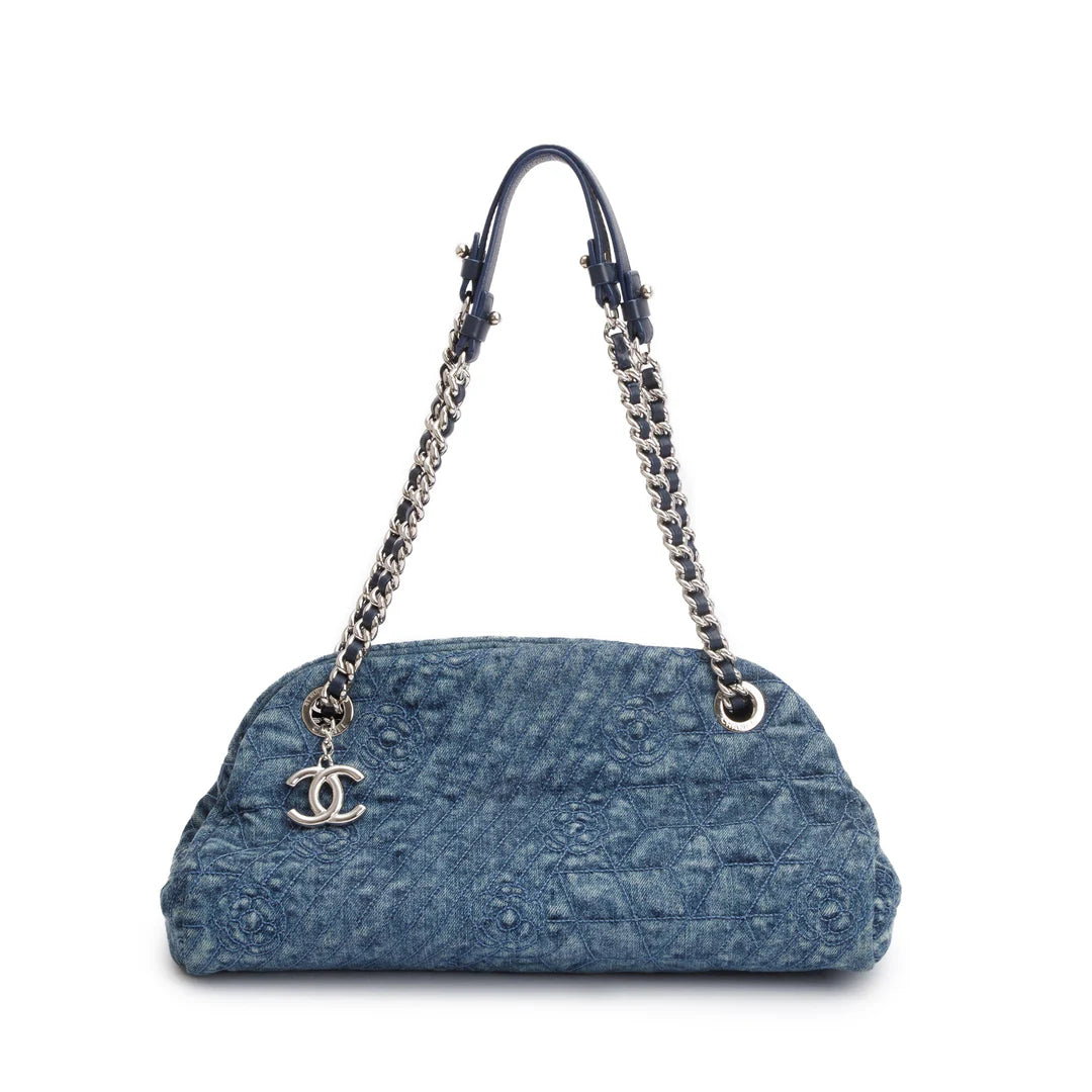 Blue Camellia Denim Just Mademoiselle Bowler Bag