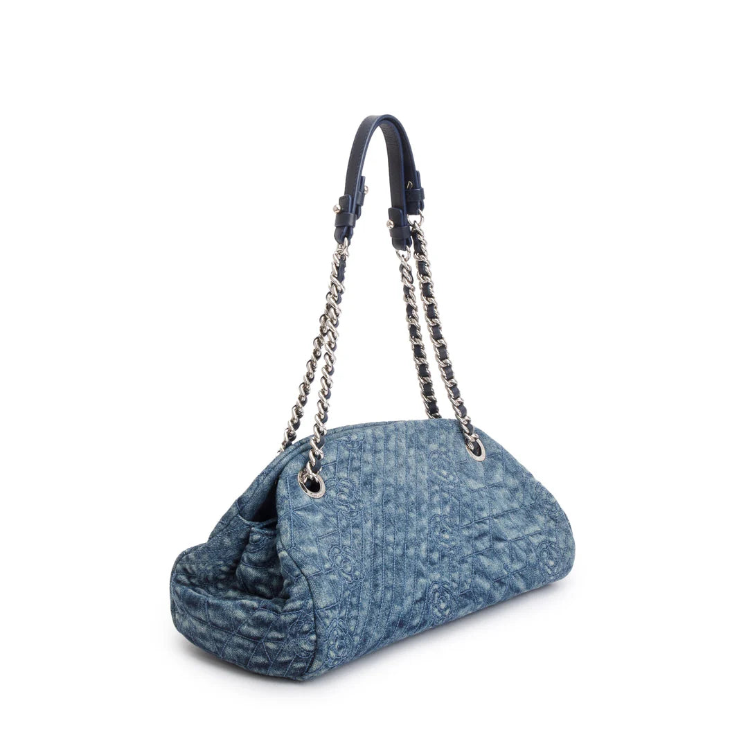 Blue Camellia Denim Just Mademoiselle Bowler Bag