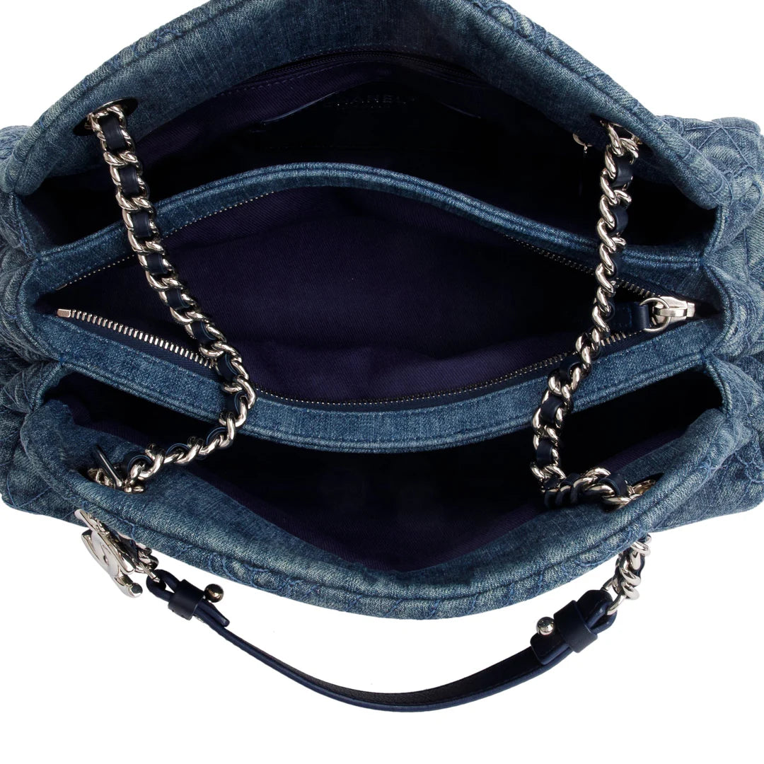 Blue Camellia Denim Just Mademoiselle Bowler Bag