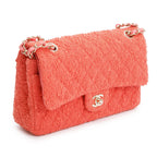 Coral Tweed Classic Medium Double Flap Bag