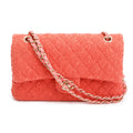 Coral Tweed Classic Medium Double Flap Bag