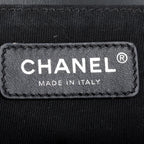 Grey Calfskin Leather Braided Tweed Old Medium Boy Bag w/ Authenticity Card