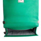 Metallic Green Quilted Calfskin Leather New Medium Boy Bag