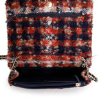 Multicolor Tweed Charms Wallet On Chain w/ Authenticity Card