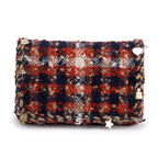 Multicolor Tweed Charms Wallet On Chain w/ Authenticity Card