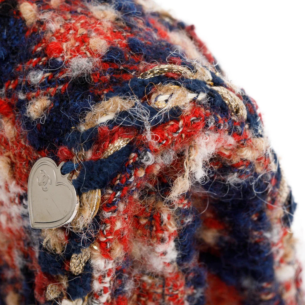 Multicolor Tweed Charms Wallet On Chain w/ Authenticity Card