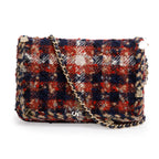 Multicolor Tweed Charms Wallet On Chain w/ Authenticity Card