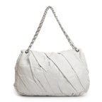 Netral Glazed Calfskin Leather Twisted Maxi Flap Bag