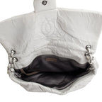 Netral Glazed Calfskin Leather Twisted Maxi Flap Bag