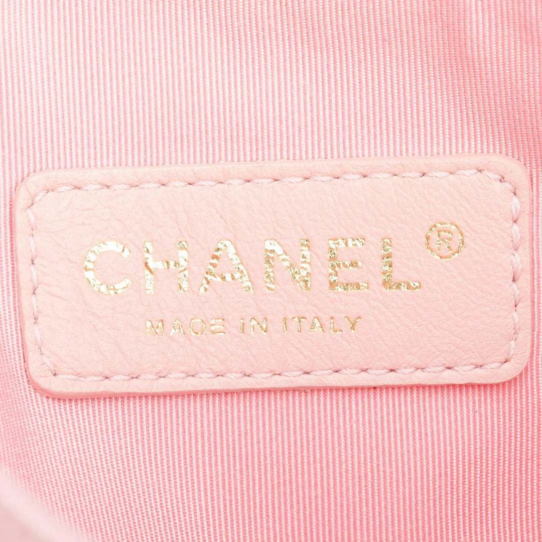 Pink Patent Leather Transparent PVC Triple CC Logo Tote