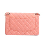 Pink Quilted Lambskin Leather Classic Jumbo Double Flap Bag w/ Authenticity Card
