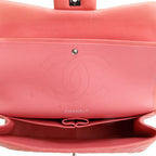 Pink Quilted Lambskin Leather Classic Jumbo Double Flap Bag w/ Authenticity Card