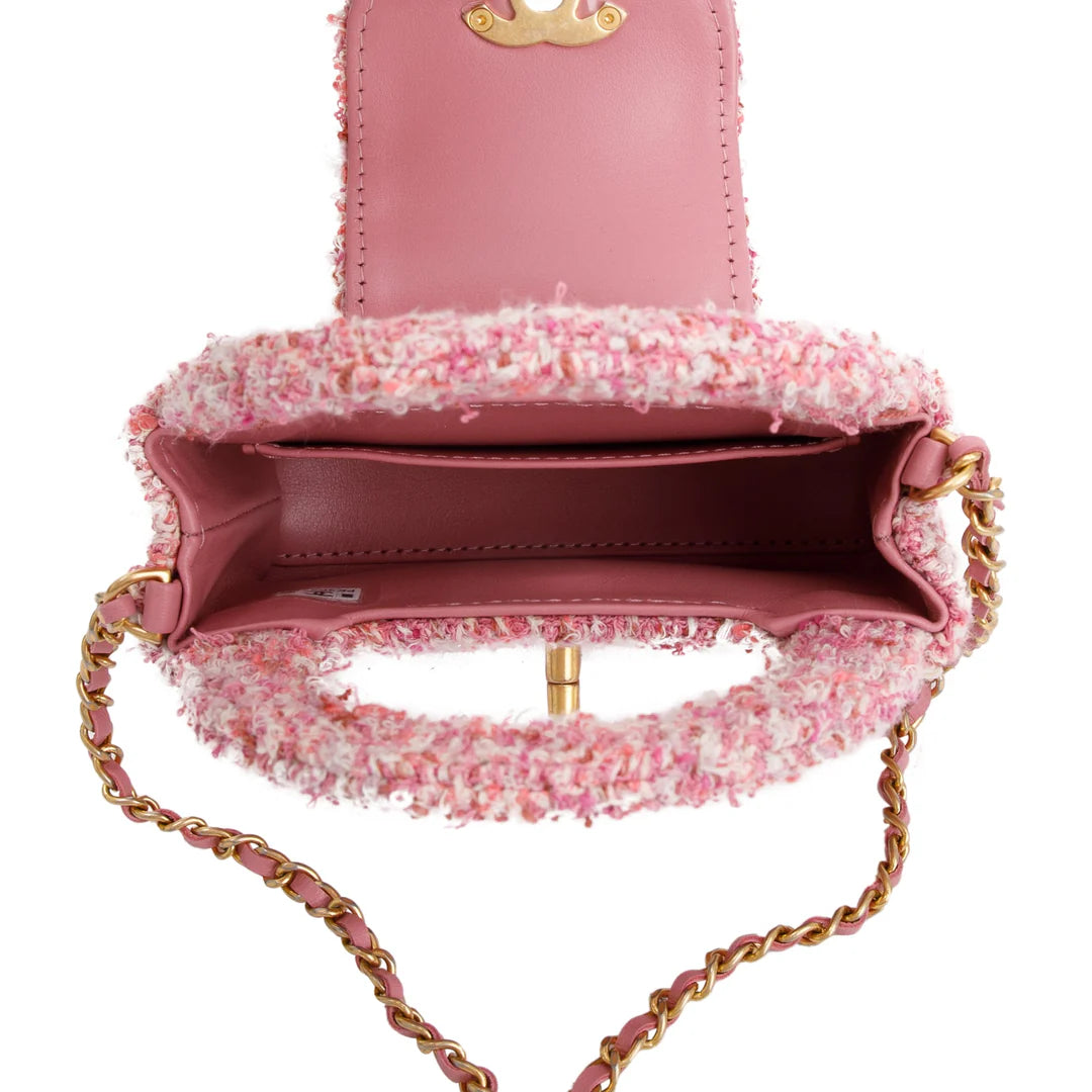 Pink Tweed Nano Kelly Shopper w/ Box