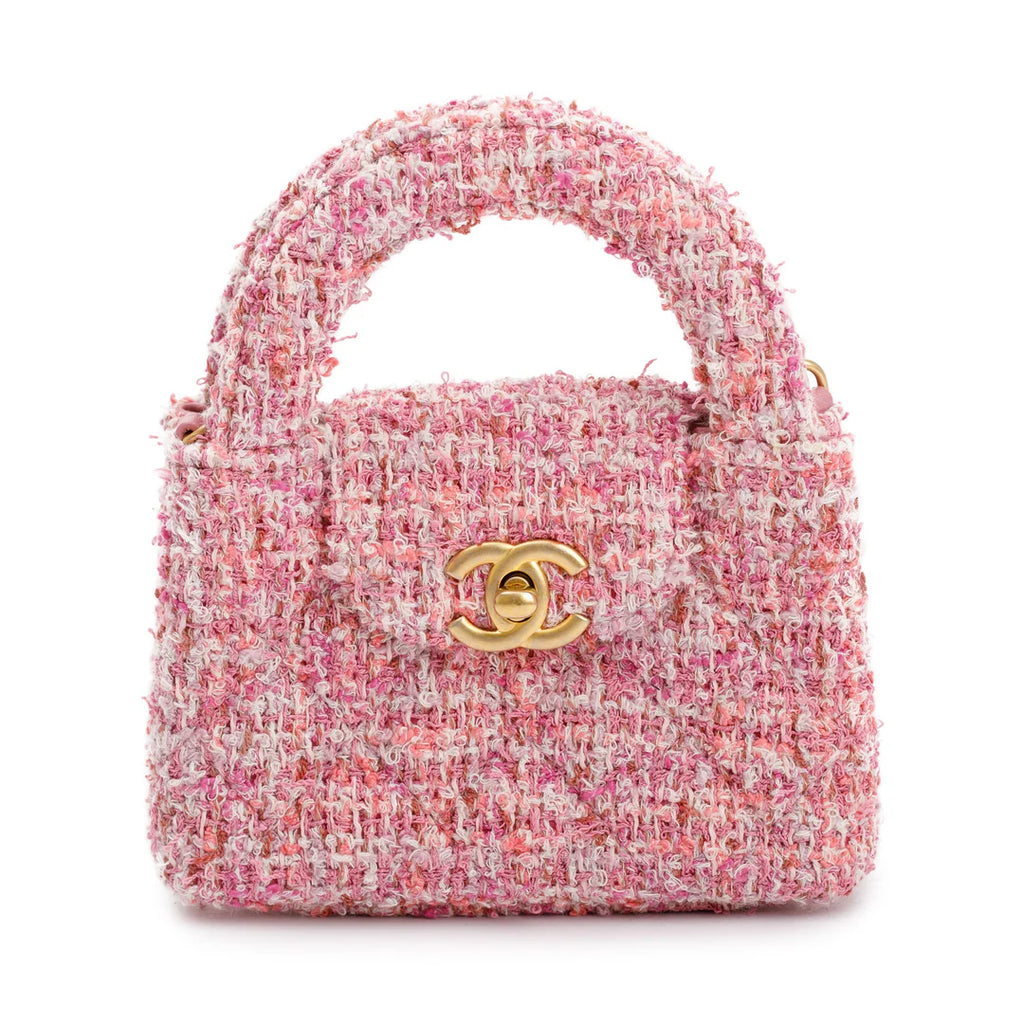 Pink Tweed Nano Kelly Shopper w/ Box