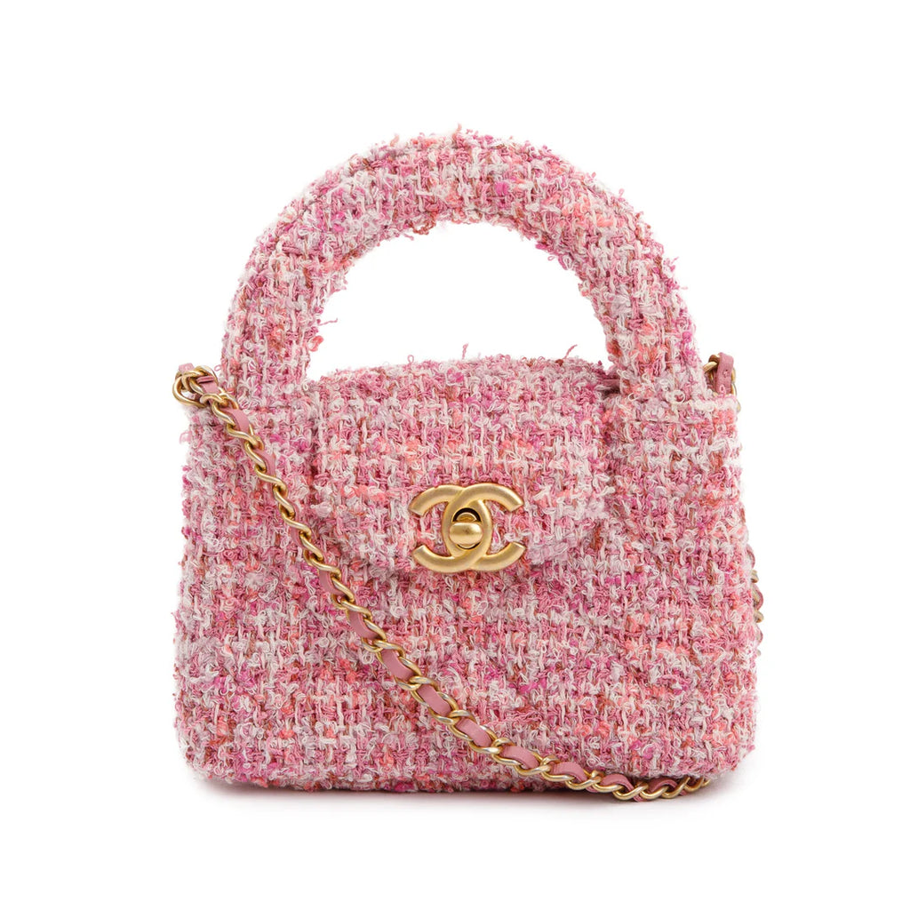 Pink Tweed Nano Kelly Shopper w/ Box