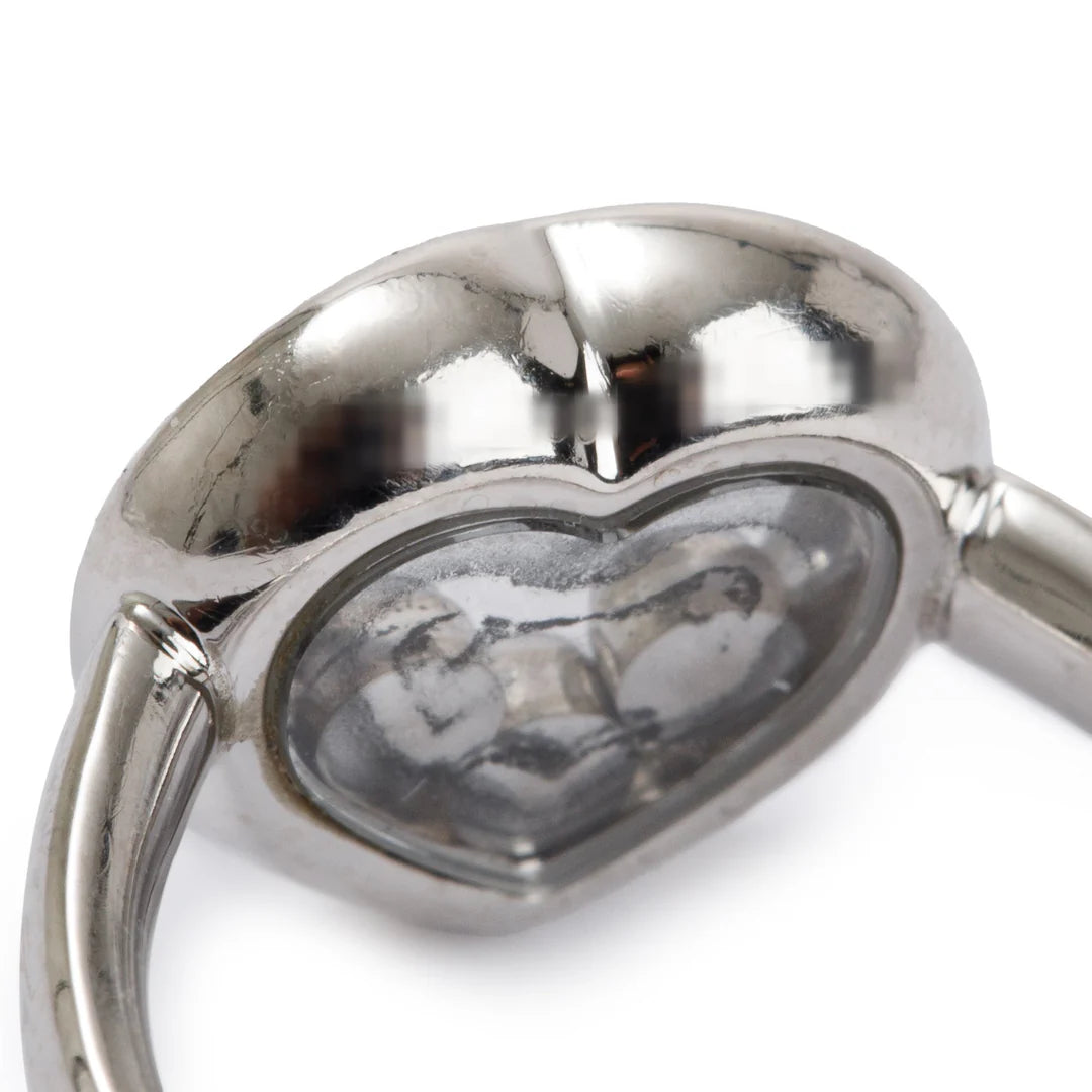 18k White Gold Happy Diamonds Icons Heart Ring, Size 4.5