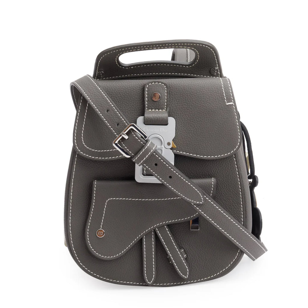 Grey Leather Mini Gallop Backpack w/ Box