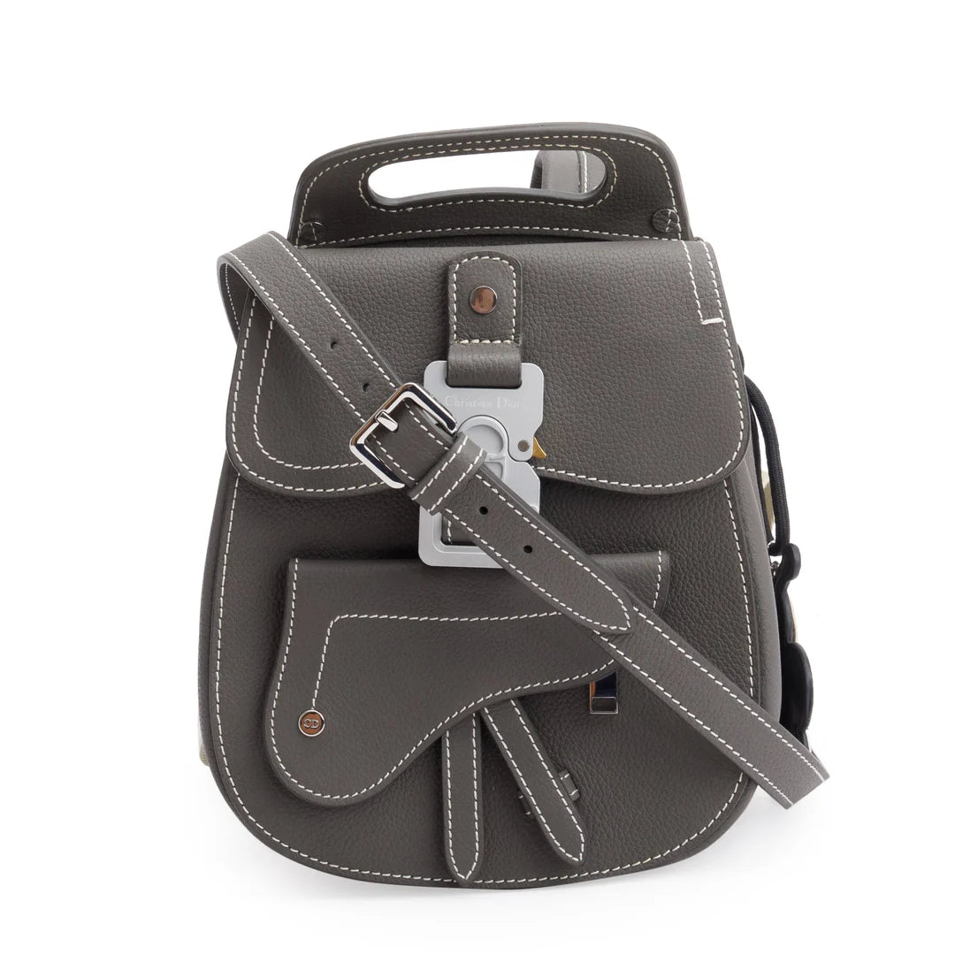 Grey Leather Mini Gallop Backpack w/ Box