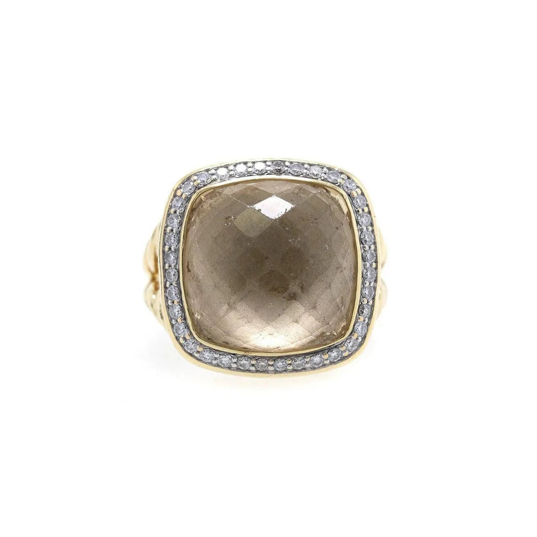 18k Gold Albion Ring with Citrine and Diamonds