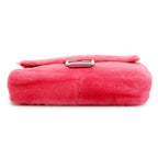 Pink Shearling Baguette NM Shoulder Bag