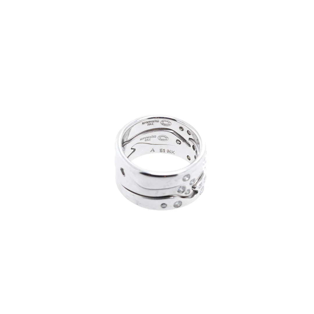 18k White Gold Diamond Fusion 3 Piece Ring Set