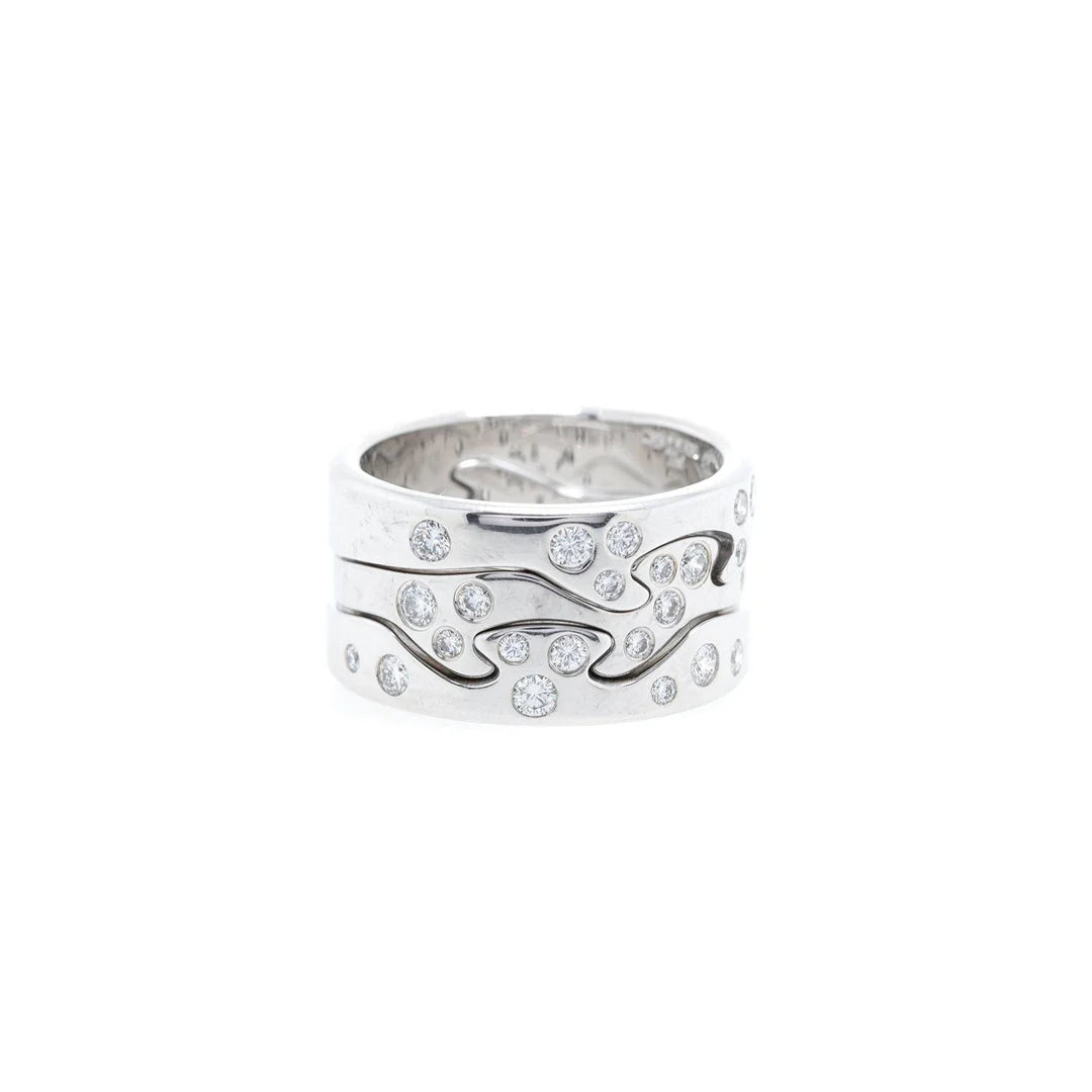 18k White Gold Diamond Fusion 3 Piece Ring Set
