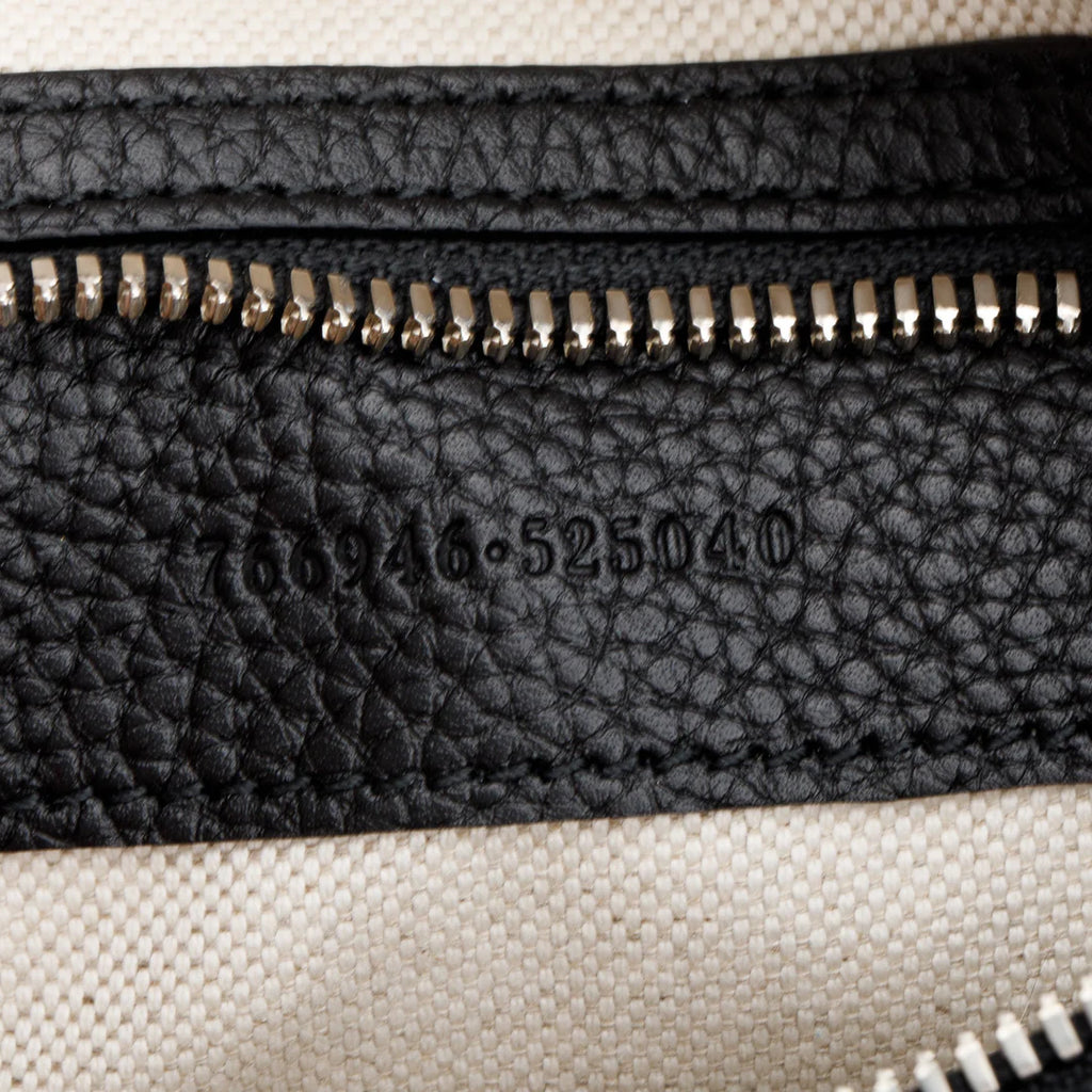 Black Leather Jumbo GG Medium Messenger Bag