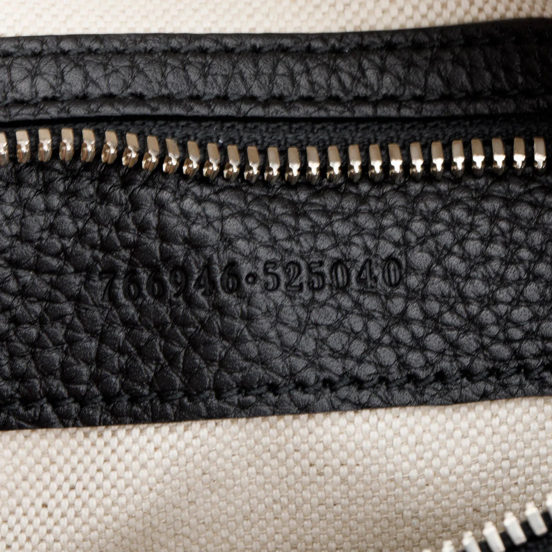 Black Leather Jumbo GG Medium Messenger Bag